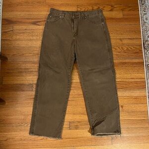 VTG Dickies Raw Hem Brown Carpenter Pants 32x30